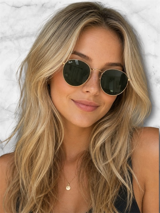 Ray-Ban Accessories - Ray Ban 3447 Round Gold Metal Frame Sunglasses Green Lenses Case Unisex Italy